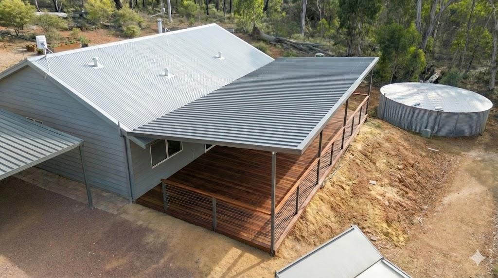 Merbau deck and patio from above — completed outdoor living space